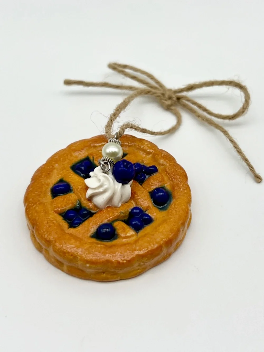 Handmade Pie Ornament | Cherry, Blueberry or Apple Pie | Mini Food Dessert Décor